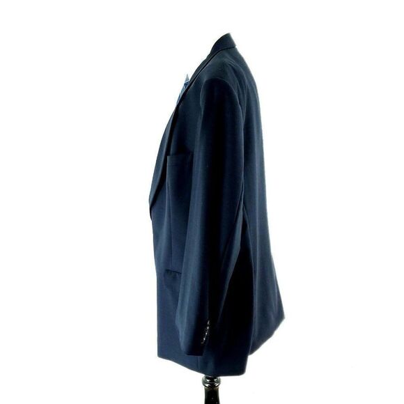 Hart Schaffner Marx Soft Tailored Virgin Heavy Wool 2 Button Sport Coat 48L Blue - Picture 4 of 11